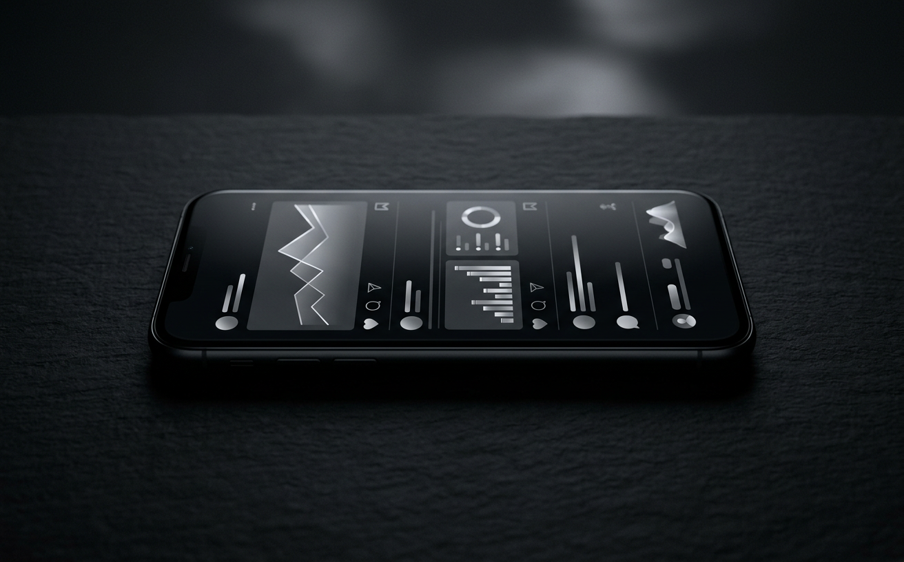 Smartphone displaying a social media ad feed with engagement metrics